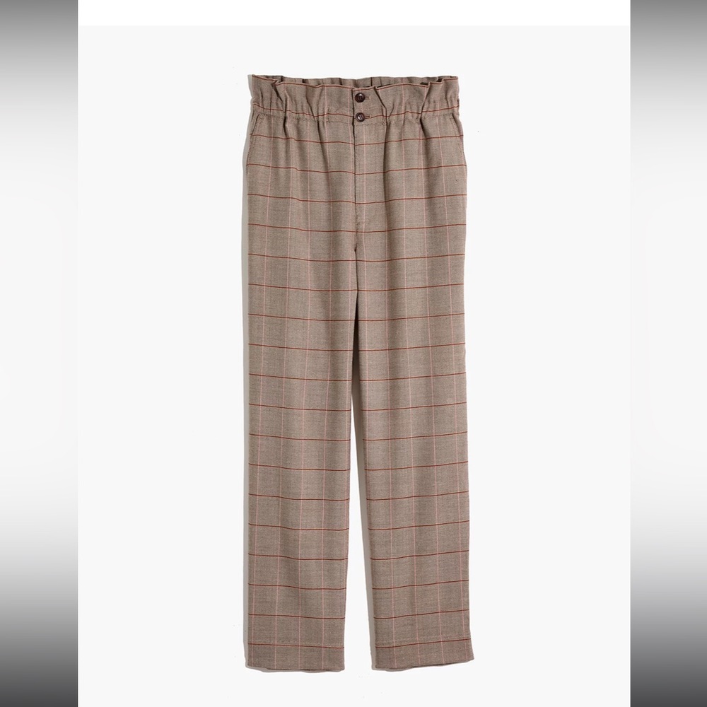 Madewell Paperbag Tapered Pants in Glen Plaid